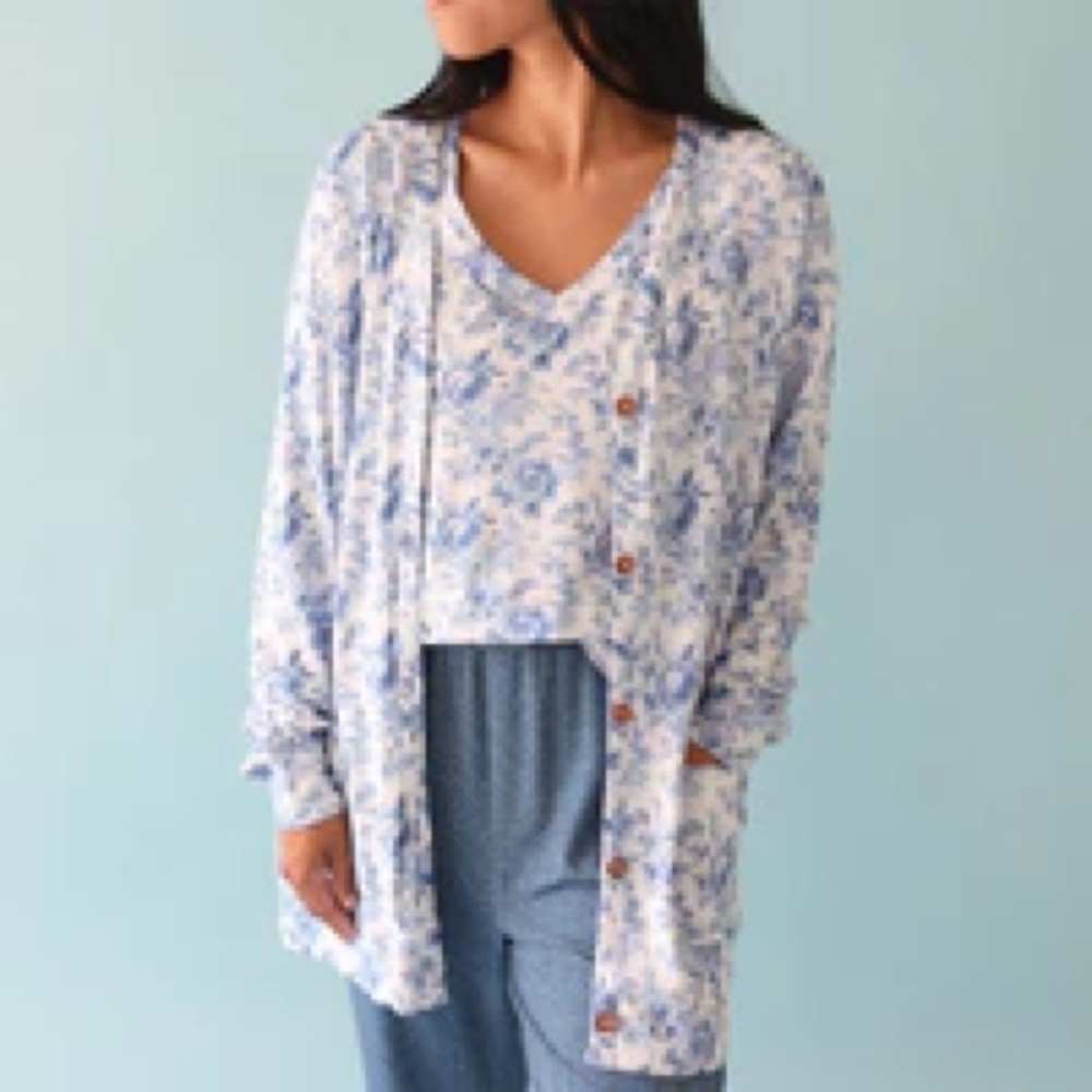 Posh Peanut Yve Women’s French Terry Cardigan, NWT, S/M